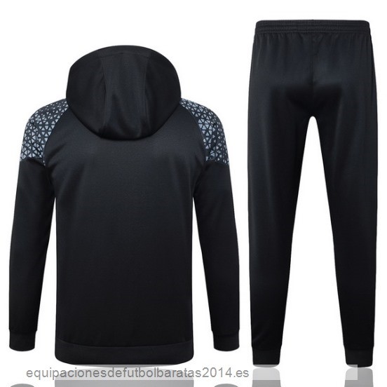 Nuevo Conjunto Completo Chaqueta Con Capucha AC Milan 23/24 Negro Rojo Baratas